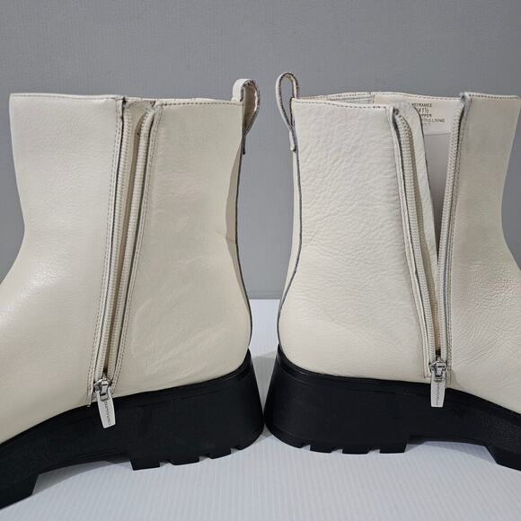 NEW Vince Camuto Neframes Ankle Boot Women 10 Cream Leather Chunky Sole Platform - Picture 4 of 16